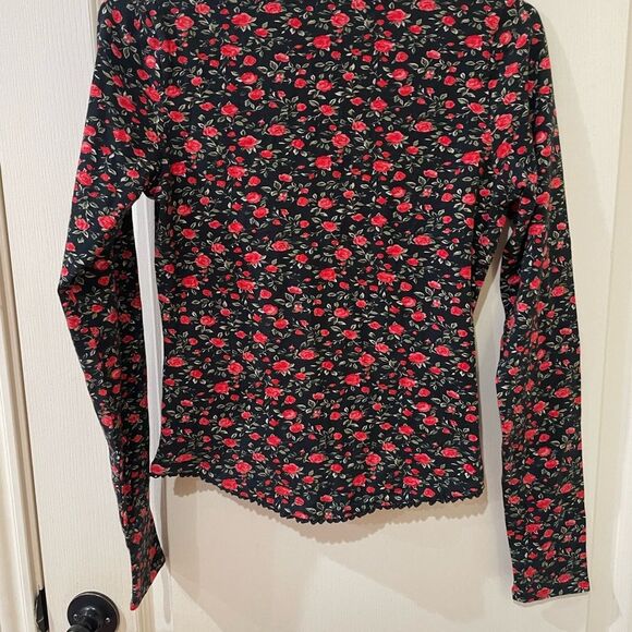 NWOT Free People “Abundance” V Neck, Long Sleeve Floral Shirt Size Small - Picture 7 of 8